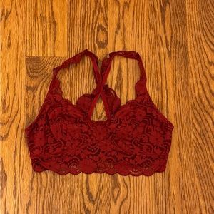 Deep Red Lace Bralette